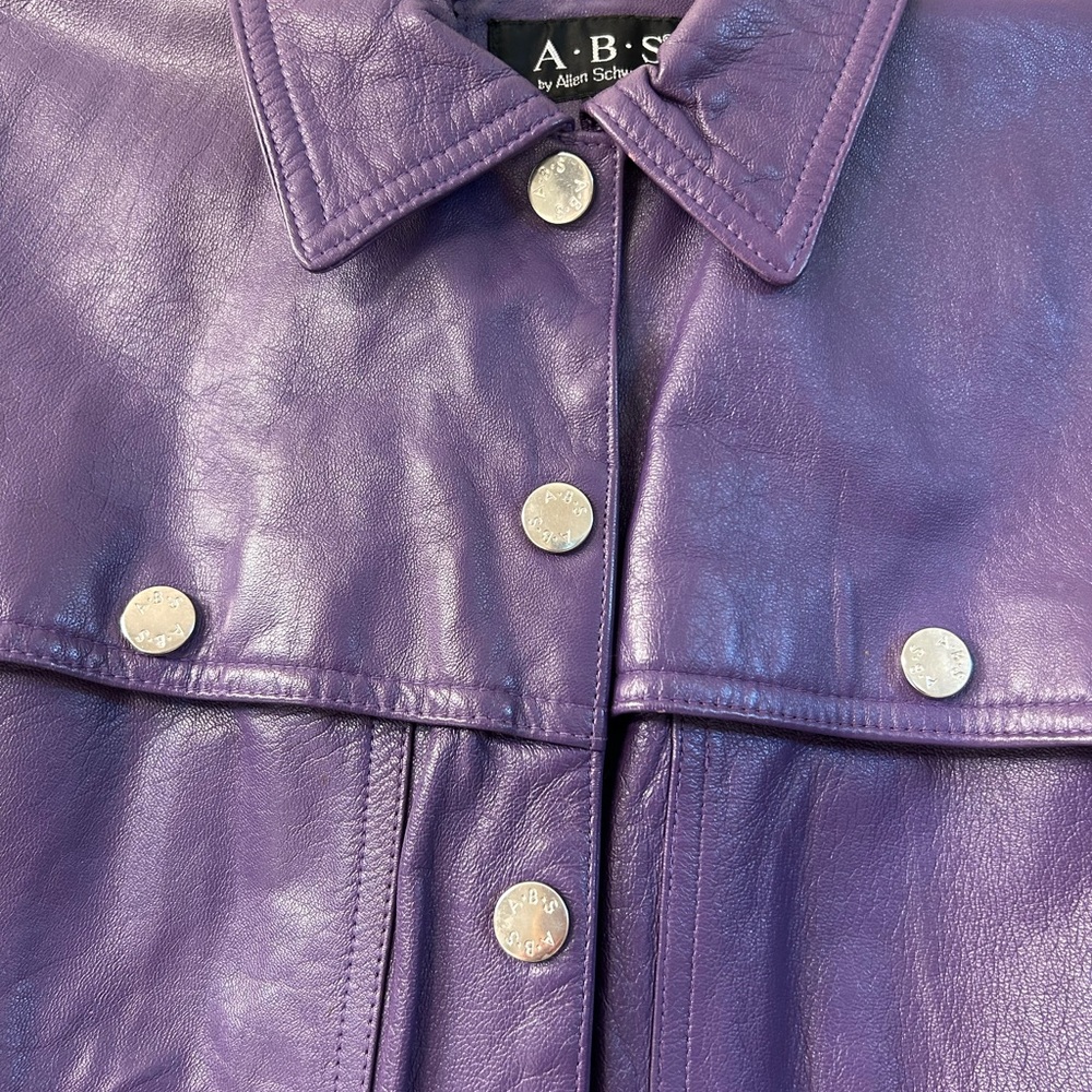 Vintage A.B. S. By Allen Schwartz purple Leather Jacket - Picture 2 of 10